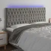 vidaXL LED Kopfteil Hellgrau 180x7x118/128 cm Samt Produktbild-Vorschau 2
