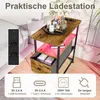Fortuna Lai Nachttisch mit LED, Beistelltisch mit Steckdose Produktbild-Vorschau 3
