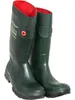 A pair of green Dunlop safety boots with red lining. Produktbild-Vorschau