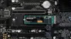 A close-up, overhead view of a Kioxia Exceria NVMe G2 M.2 SSD installed on a computer motherboard. Podgląd zdjęcia produktu