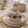 Steinzeug-Serviesset 25-teilig für 6 Personen in Beige, 28 Produktbild-Vorschau 1
