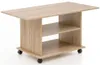 A light brown wooden coffee table with two shelves and wheels, shown from a slightly angled front view on a white background. Produktbild-Vorschau