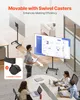 A man stands next to a large TV on a rolling stand in an office setting, while others are seated around a conference table. Produktbild-Vorschau