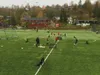 Children are practicing soccer on a green field with goals and soccer balls. Produktbild-Vorschau