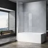 SONNI Rehausse de baignoire 100x130cm argenté, paroi de Voir les images du produit 2