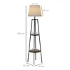 HOMCOM Lampadaire, lampe de salon sur pied, 2 étagères de Voir les images du produit 5