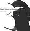 A black phone case is shown with black liquid splashing around it. Náhled obrázku produktu