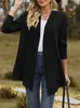ASKSA Damen Strickjacke Kable Drapieren Lange aermel Offene Produktbild-Vorschau 3