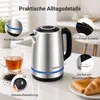 YASHE Wasserkocher Edelstahl 1,7L 2200W Mit Kalkfilter Produktbild-Vorschau 8