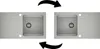 Two identical kitchen sinks are shown side-by-side with arrows indicating they can be reversed. Náhľad obrázku produktu