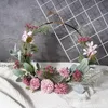 Türkranz Künstlich Blumen Metallring Hochzeit Blumenkranz Produktbild-Vorschau 3