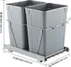 SucceBuy Wyciągane kosze na śmieci (35 Qt + 35 Qt) do Podgląd zdjęcia produktu 8