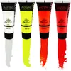 Four tubes of acrylic paint with paint swatches below them. Náhľad obrázku produktu