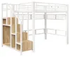 Platzsparendes Hochbett 140x200cm Metall Weiß mit Produktbild-Vorschau 14