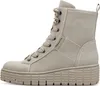 A side view of a single beige boot. Náhľad obrázku produktu