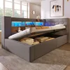 Polsterbett 90 x 200 cm Einzelbett mit LED, hydraulischem Produktbild-Vorschau 11