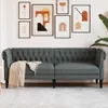 vidaXL Chesterfield-Sofa 3-Sitzer Dunkelgrau Stoff Produktbild-Vorschau 2