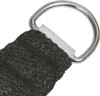 A close-up view of the corner of a dark grey sun sail, showing a metal D-ring attached to a white reinforced edge. Produktbild-Vorschau