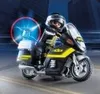 A toy police motorcycle with a rider in motion on a road. Náhľad obrázku produktu
