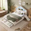 Kinderbed 140x200 cm, beige, gestoffeerd huisbed met Productafbeelding-voorbeeld 7