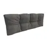 A gray tufted cushion for a sofa or bench, shown from a side angle against a white background. Voir les images du produit