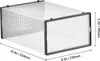 A clear, professional shot of a stackable shoe storage box with dimensions indicated. Náhľad obrázku produktu