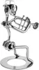 A metallic figurine of a musician playing a trumpet, made from nuts, bolts, and other hardware. Náhled obrázku produktu
