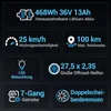 A dark background with multiple feature callouts for an e-bike. Voir les images du produit