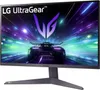 A gaming monitor displaying a futuristic car racing through a colorful, abstract environment. Produktbild-Vorschau