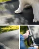 A collage of images showing a dog's paw on an elevated pet bed, a close-up of the bed's mesh material, and a person holding the bed's frame. Anteprima dell’immagine prodotto
