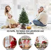 A family celebrating Christmas with a small tree, and three circular images showing different Christmas decorations. Náhľad obrázku produktu