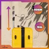 A yellow suitcase with its handle extended, shown against a textured wall with shadows of leaves. Anteprima dell’immagine prodotto