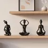 Yoga Deko Figur 3er Set Schwarz Frau Skulptur Yogapose Produktbild-Vorschau 3