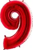 Riesenzahl Folienballon 40"/102cm | Rot Zahl: 9 Produktbild-Vorschau 3