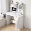 Bureau informatique, bureau avec étagères, bureau blanc Voir les images du produit 13