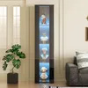 Witryna – 40 x 29 x 170 cm, czarna – oświetlenie LED z Podgląd zdjęcia produktu 1