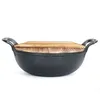 Gusseisen Wok 5 L mit Holzdeckel, Pfanne 18,5 cm & Produktbild-Vorschau 8