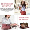 Collage showing a woman shopping, a woman working on a laptop, and a phone case in use. Produktbild-Vorschau
