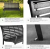 Třímístná zahradní lavice Pino 126x62x81,5 cm - černá Náhled obrázku produktu 6