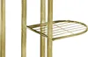 A close-up view of a gold metal plant stand with a shelf. Náhľad obrázku produktu