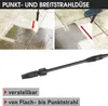 Collage showing a pressure washer nozzle in action and a close-up of the nozzle attachment. Produktbild-Vorschau