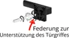 An exploded view diagram of a door handle mechanism with an arrow pointing to a spring. Produktbild-Vorschau