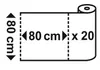 Diagram showing dimensions of a roll of material. Produktbild-Vorschau