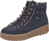 A single blue boot with a brown sole and white fur lining. Voir les images du produit