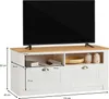 TV Lowboard BOLTON aus massiver Kiefer in weiß/braun, TV Produktbild-Vorschau 8