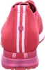 The back view of a red sneaker with pink and white stripes and a pink logo. Produktbild-Vorschau