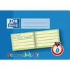 A notebook with a blue cover, showing an open page with lines for writing and a logo. Voir les images du produit