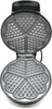 An open waffle maker with heart-shaped molds. Produktbild-Vorschau