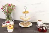 Plat gracieux gradué en porcelaine blanche pour gâteaux et Voir les images du produit 18