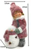 Winterkinder Mädchen und Jungen mit LED Schneemännern 16cm Produktbild-Vorschau 3